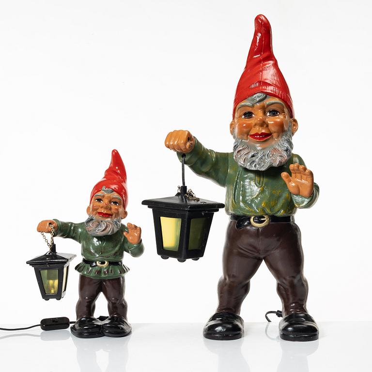 Tomtar, 2 st,  Heissner, Västtyskland, 1970/80-tal.