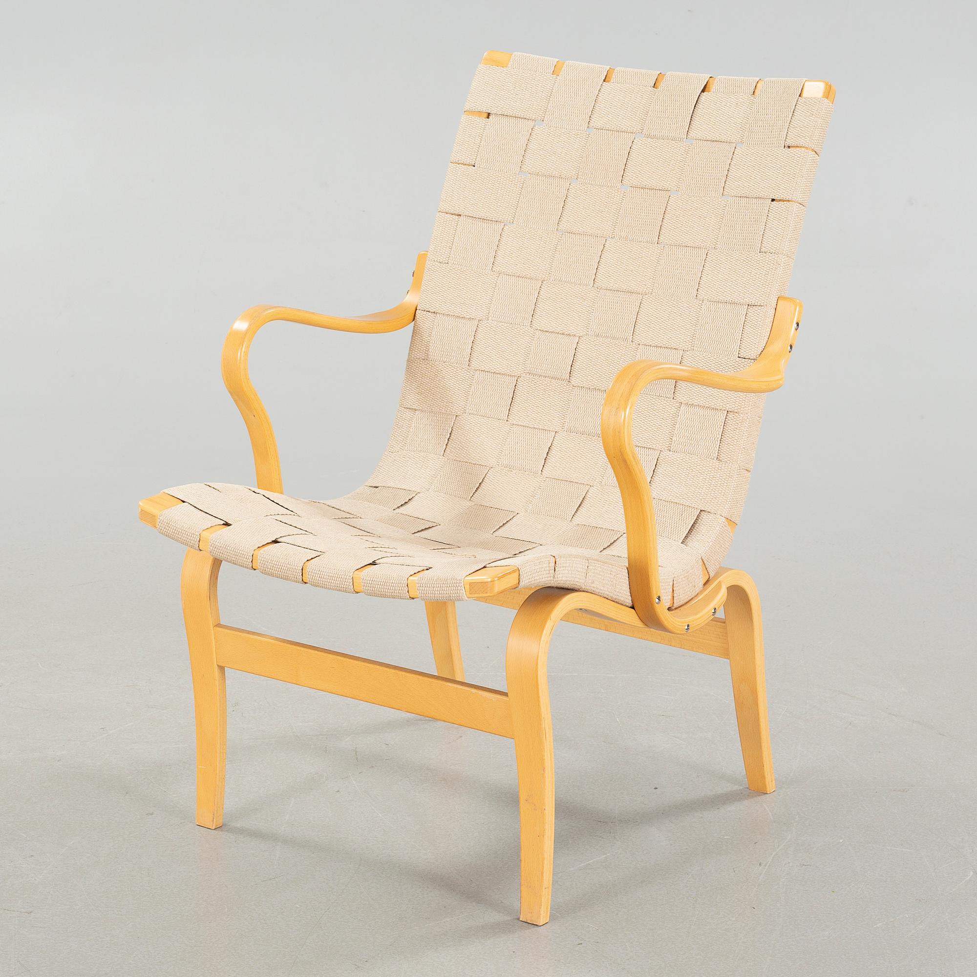 A late 20th century armchair by Bruno Mathsson, named "Eva".