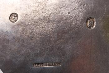 KANNA på RECHAUD, silver, bl a J C Thorning, Köpenhamn 1855 resp 1921.