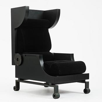 Alexander H Damsbo & Henrik Ingemann Nielsen, a "HC-Andersen Chair" armchair/table, ed. 3/49, Källemo, post 2005.