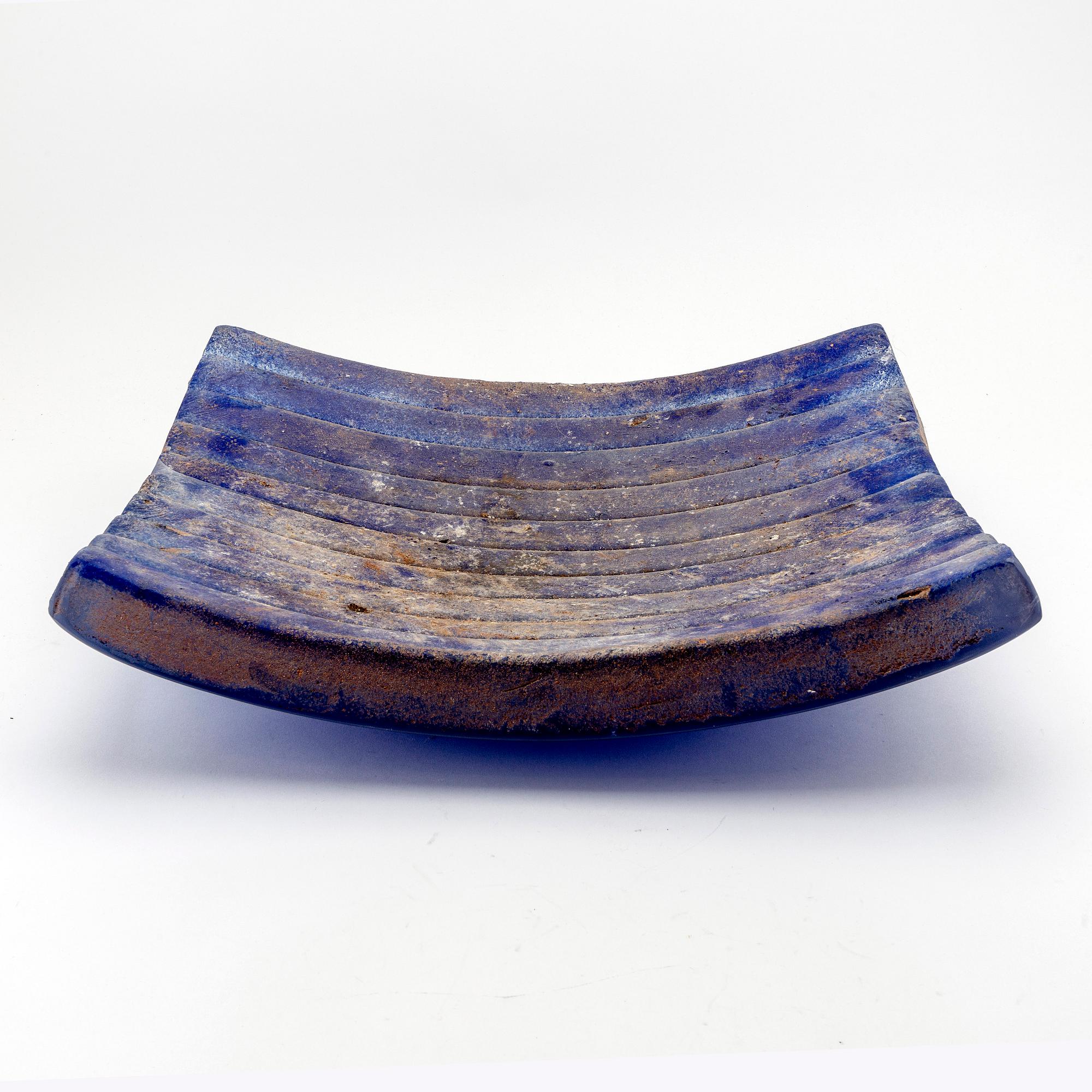 A Paula Barton signed and dated glass plate.