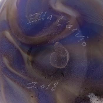 ELLA VARVIO, A glass vase/ sculpture, signed Ella Varvio 2018.