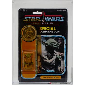 STAR WARS, Yoda, POTF 92 back, AFA 40 Y-G, Kenner 1985.