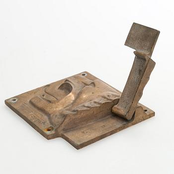 Armas Hutri, a door knocker, signed AH and dated 1970.
