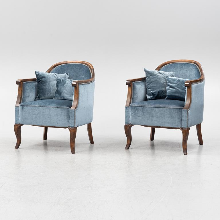 Fåtöljer, ett par, 1900-talets första hälft.