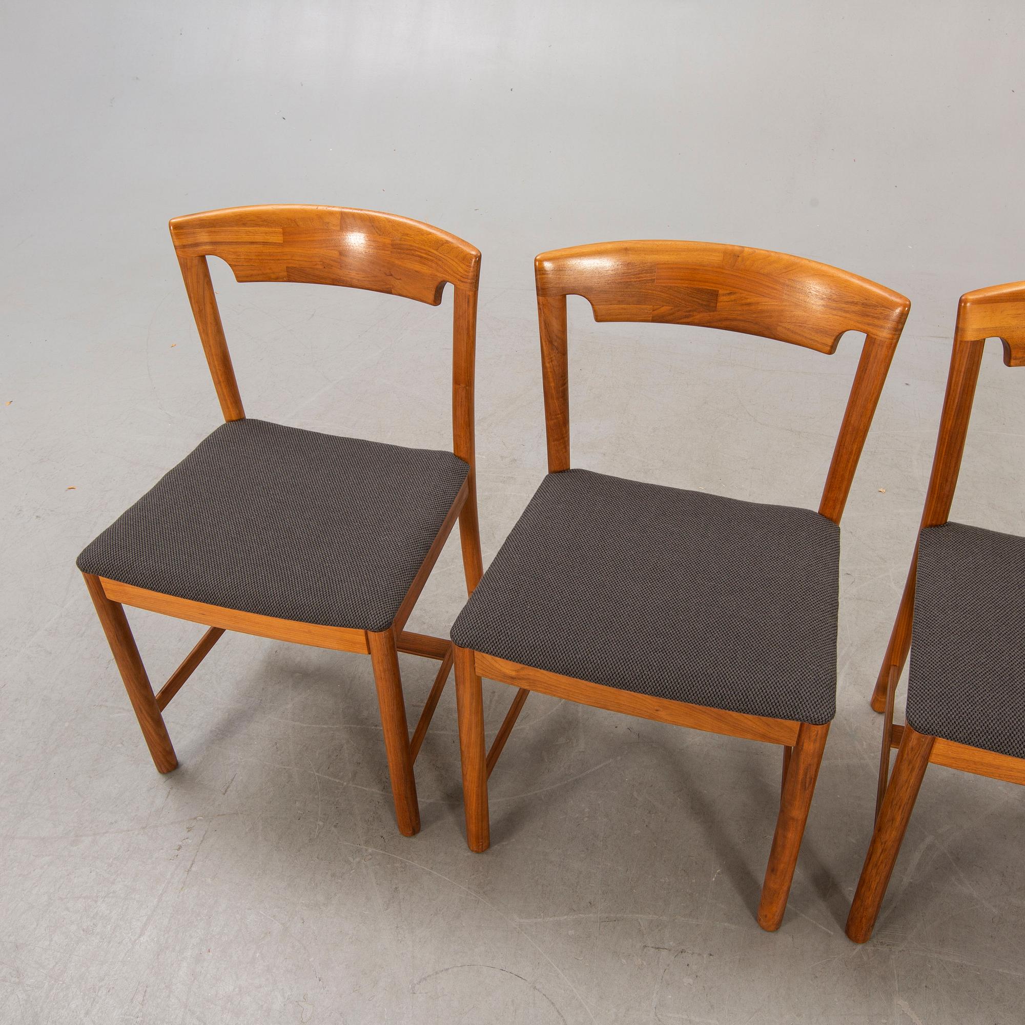 Chairs, 4 pcs, probably Denmark, 1960s.