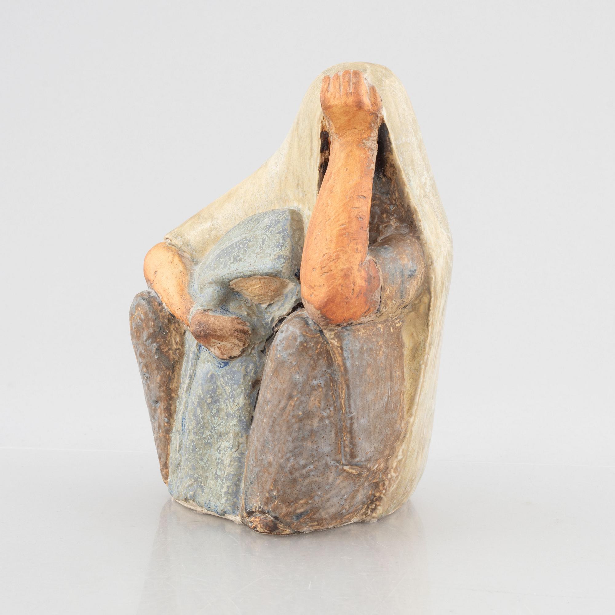 Lisa Larson, an 'Arabkvinna' stoneware figurine, probably a prototype, Gustavsberg.