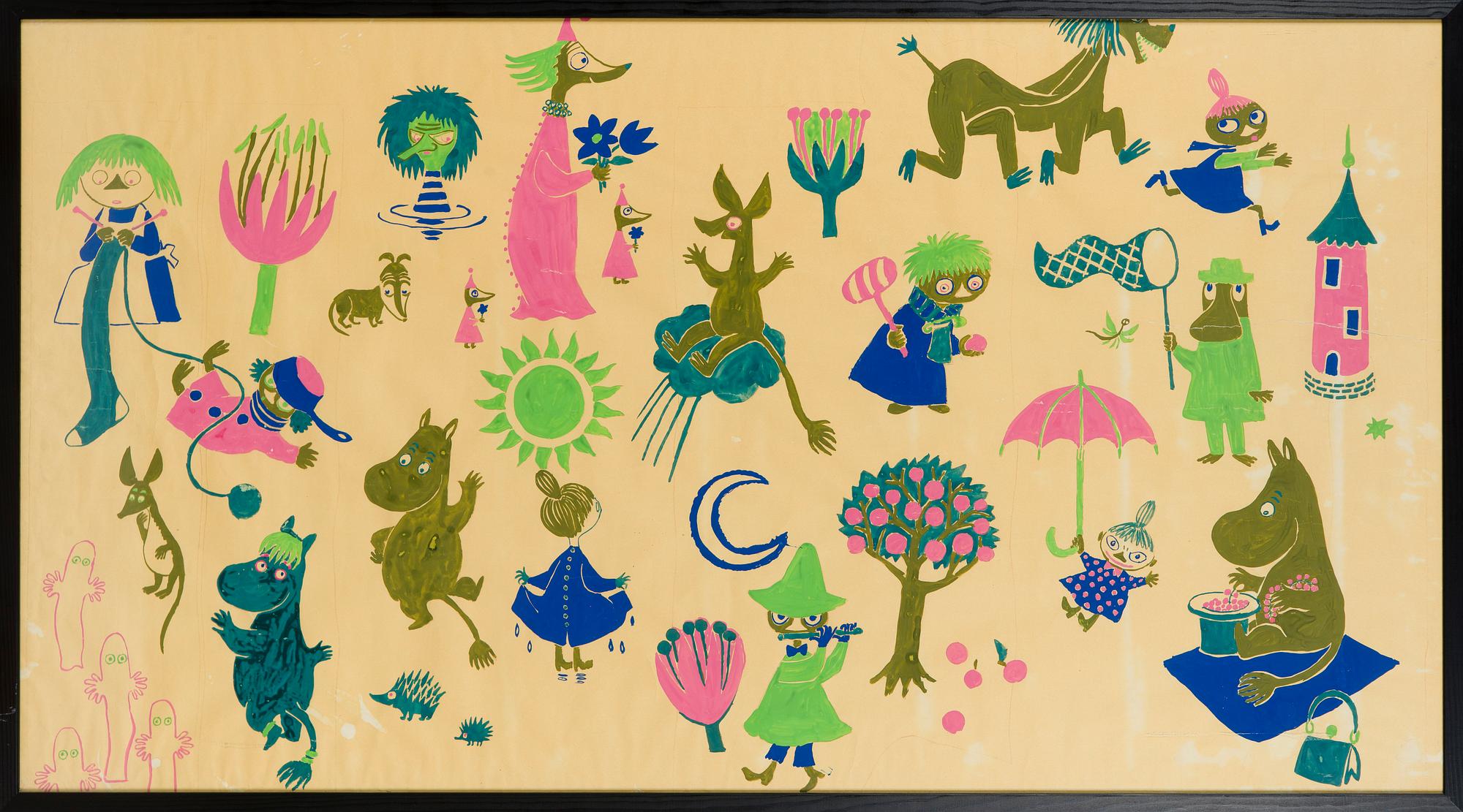 Tove Jansson, Sketch for a textile pattern.