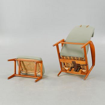 ALF SVENSSON, fåtölj med fotpall, Dux, Ljungs Industrier,  1950/60-tal.