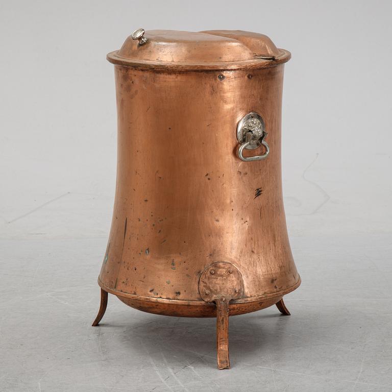 A late 19th century copper barrel by Alfred Brunström, Stjernvik.