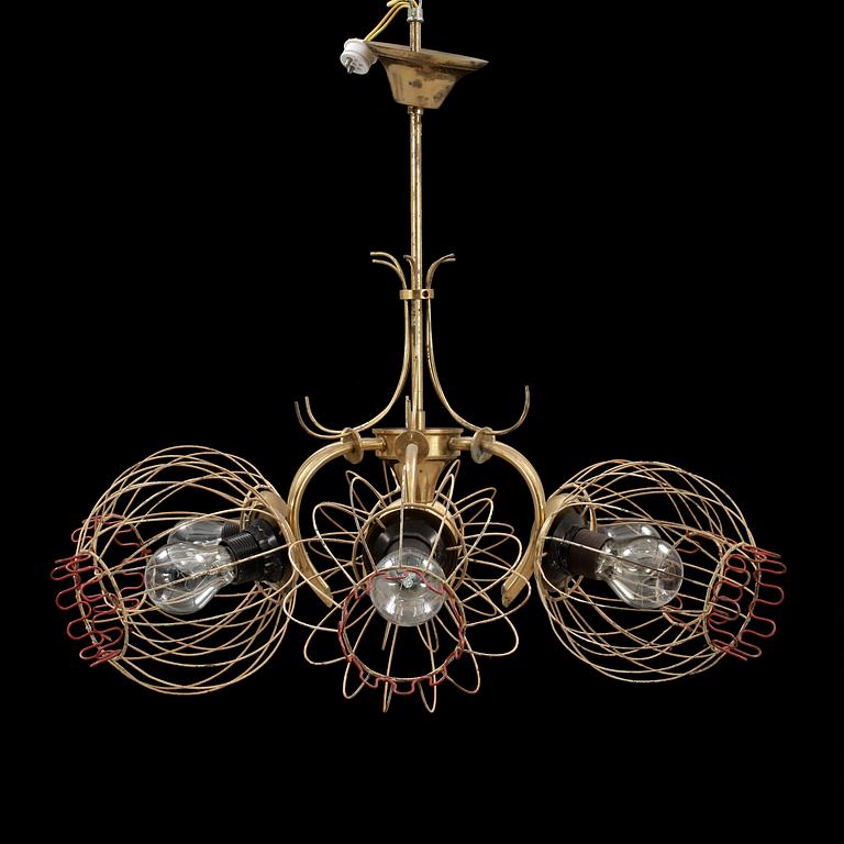 TAKLAMPA, 1950-tal. Höjd ca 66 cm.