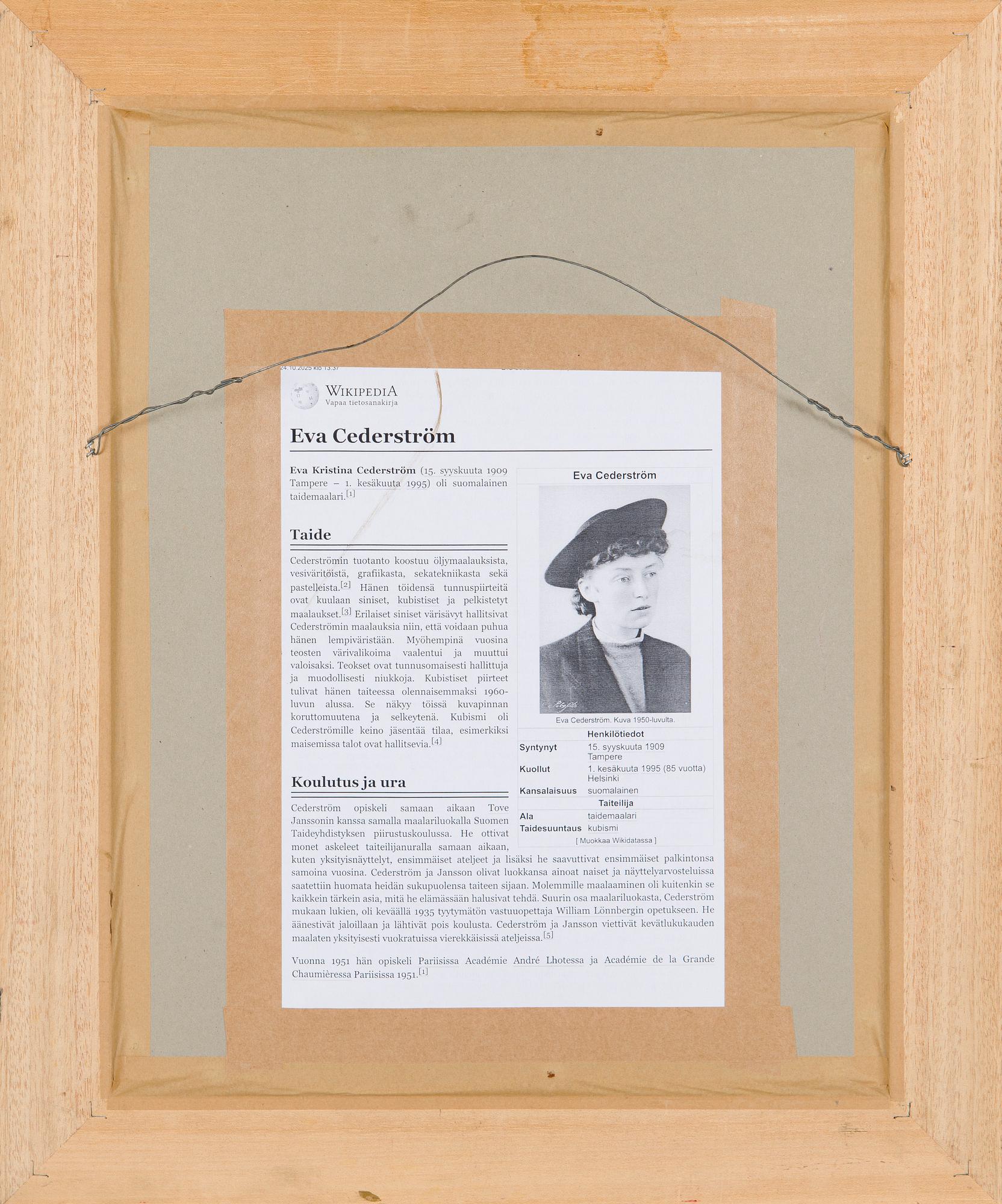 Eva Cederström, Pojke i profil.