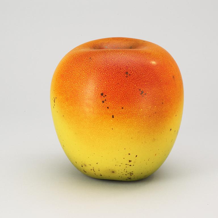 A Hans Hedberg faience apple, Biot, France.