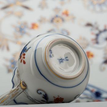 KAFFESERVIS, 9 delar, porslin, Meissen.