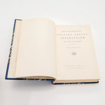 Kirjasarja, 9 nidettä, Gustaf Elgenstierna, "Den introducerade svenska adelns ättartavlor". 1925-1936.