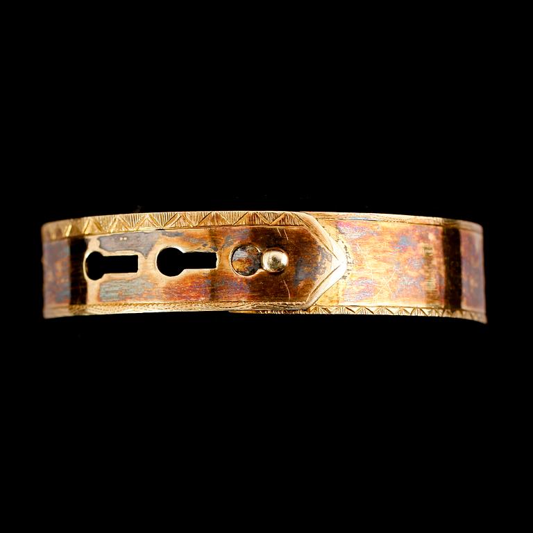 ARMBAND, förgyllt silver, 1800-tal.