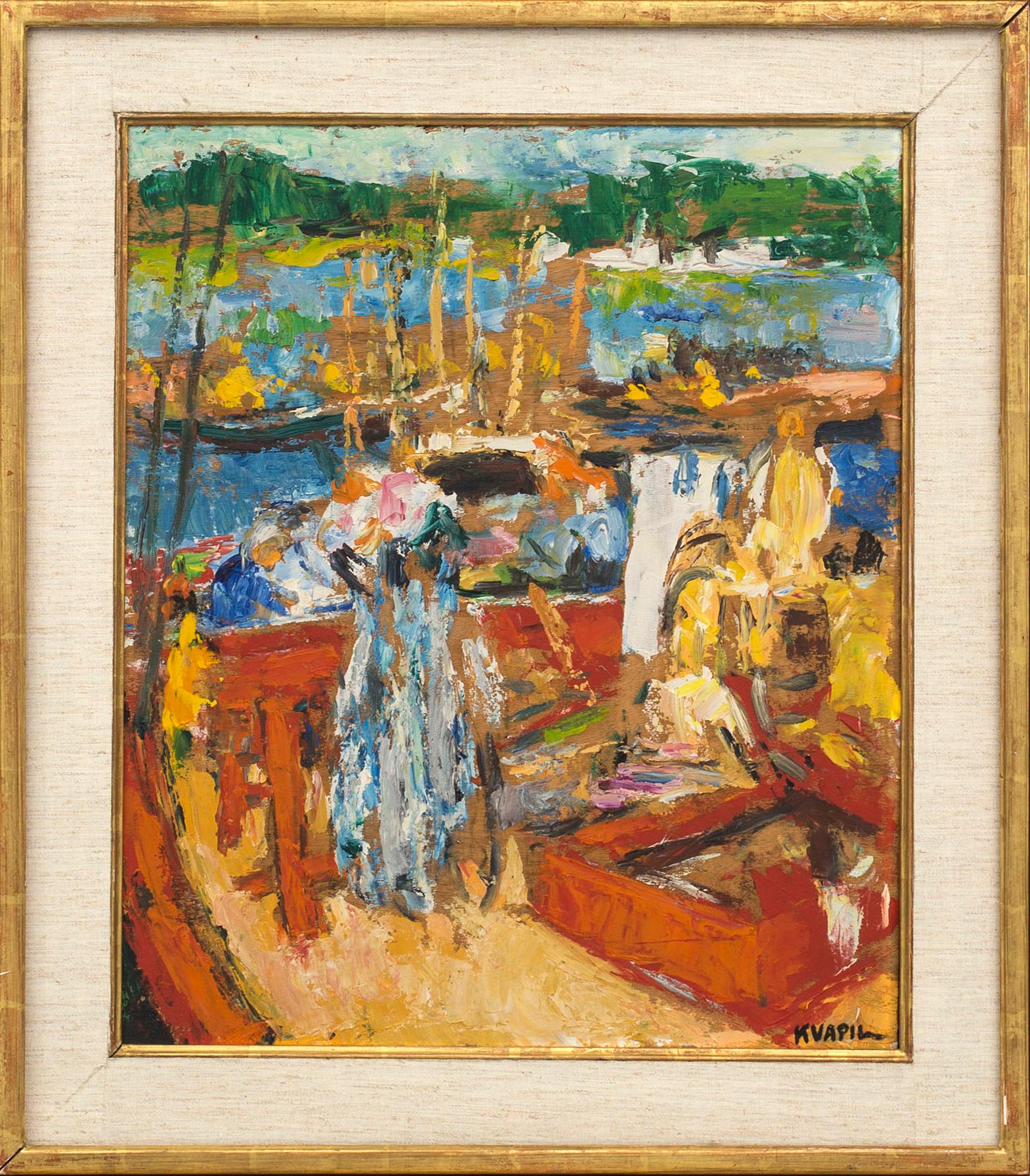 CHARLES KVAPIL, oil on panel signed.