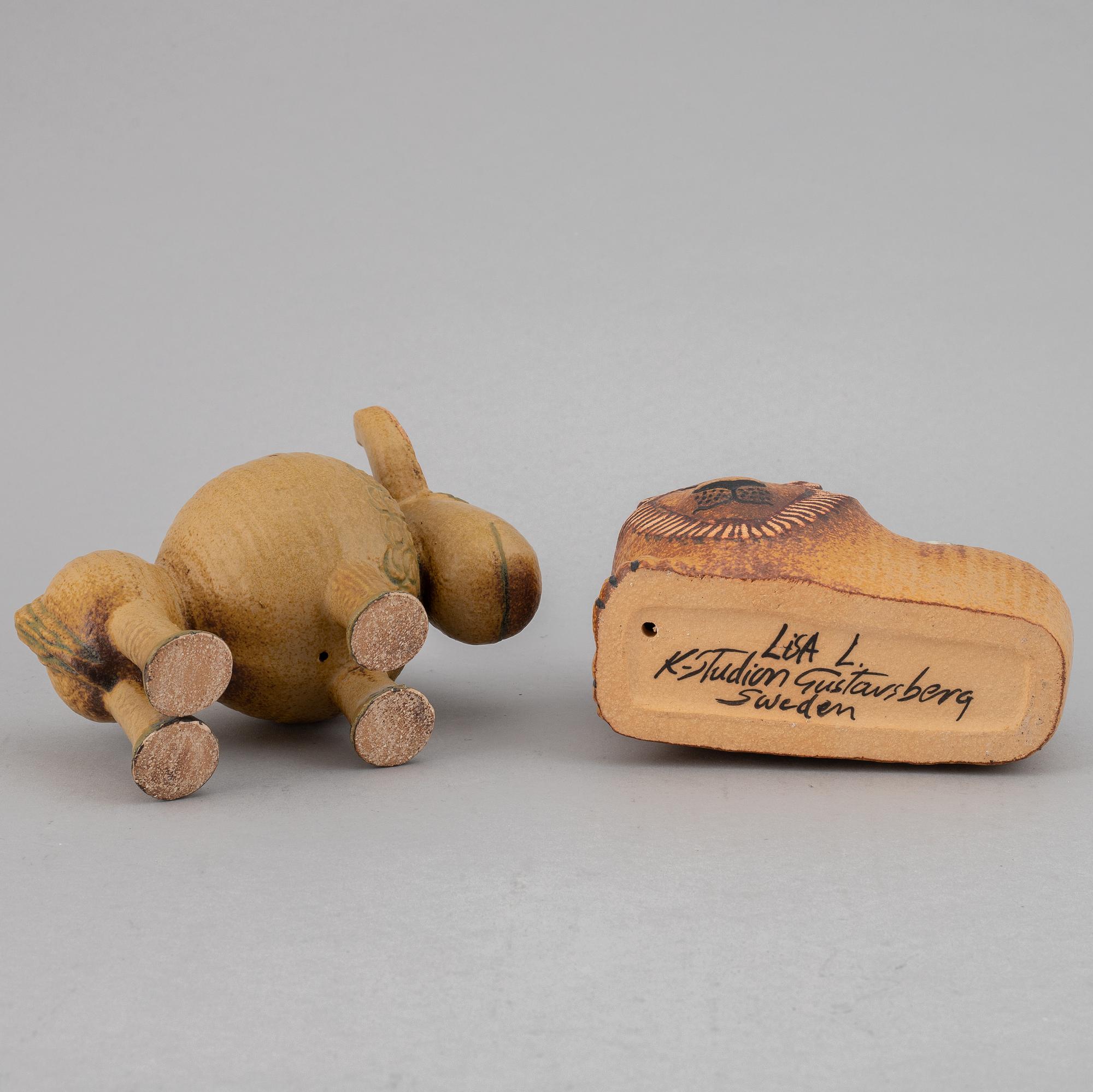 Lisa Larson, Two stoneware figurines, Gustavsberg.