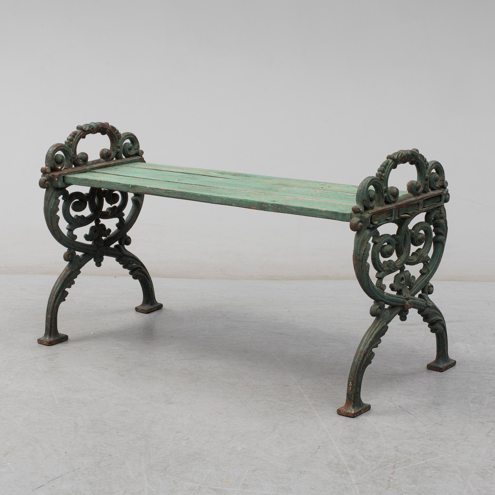 GARDEN BENCH, cast iron, ca 1900.