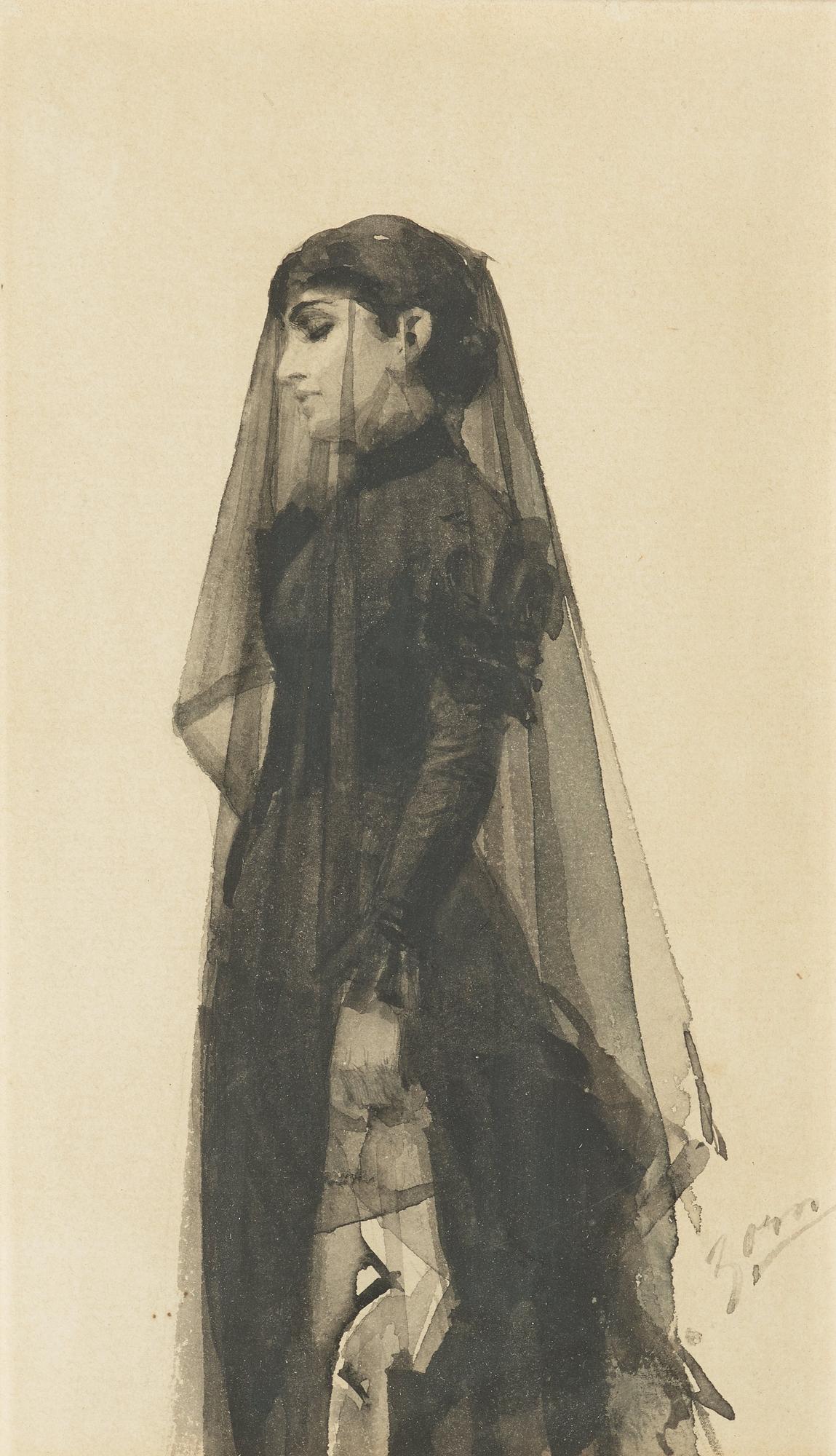 Anders Zorn, "I sorg" / "The Widow".