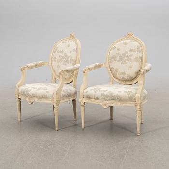 Armchairs, a pair, Gustavian style, 20th century.