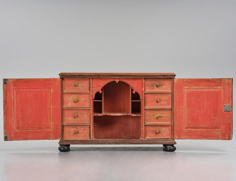 A Swedish polychrome-painted baroque cupboard, late 17th century / circa 1700.