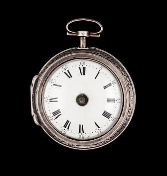 1245. A silver verge pocket watch. Early 18th century.