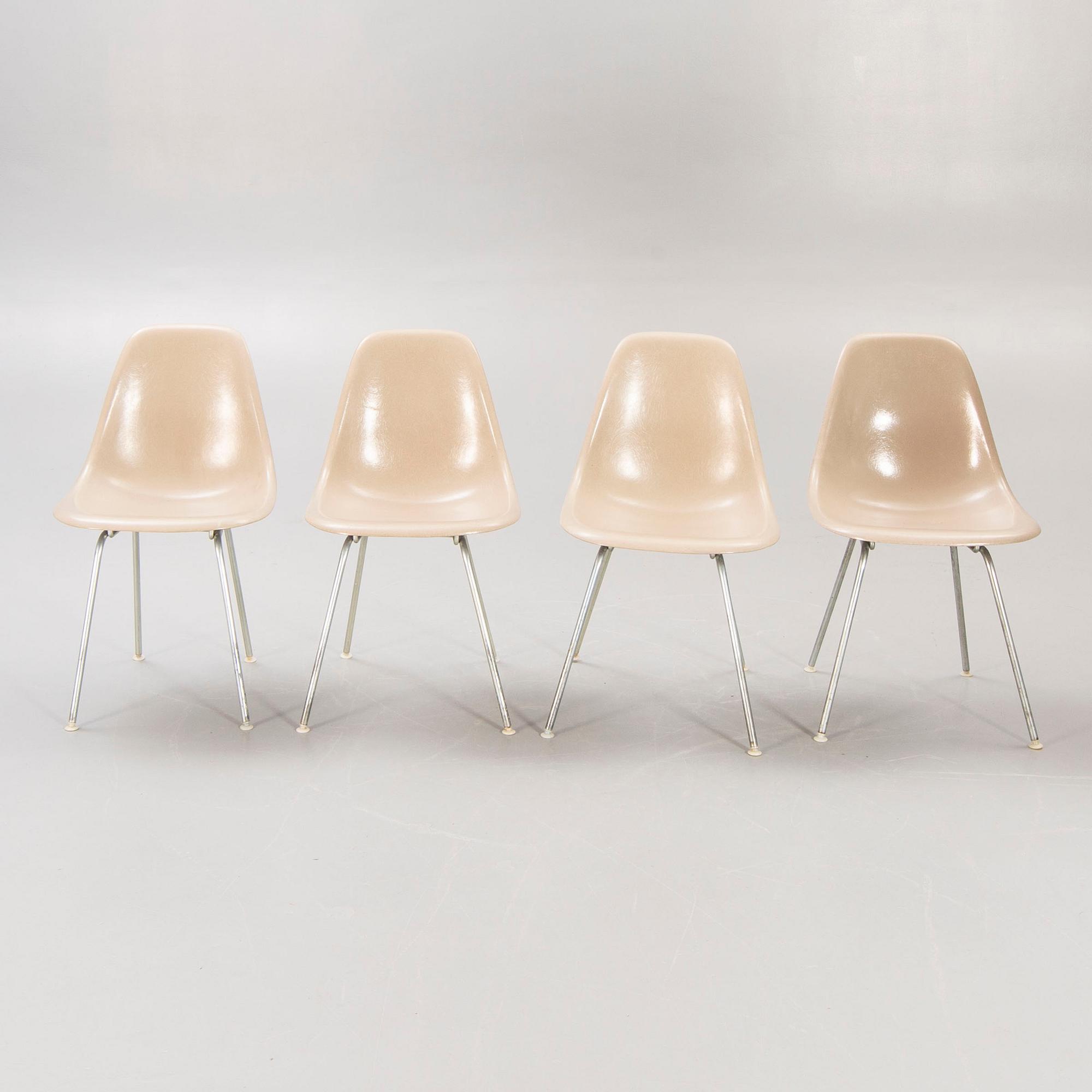 Charles and Ray Eames, chairs, 4 pcs, "DSX", Herman Miller, second half of the 20th century.