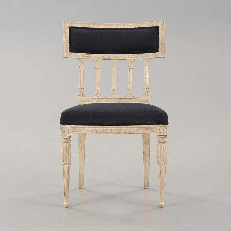 Ten late Gustavian matched chairs circa 1800.