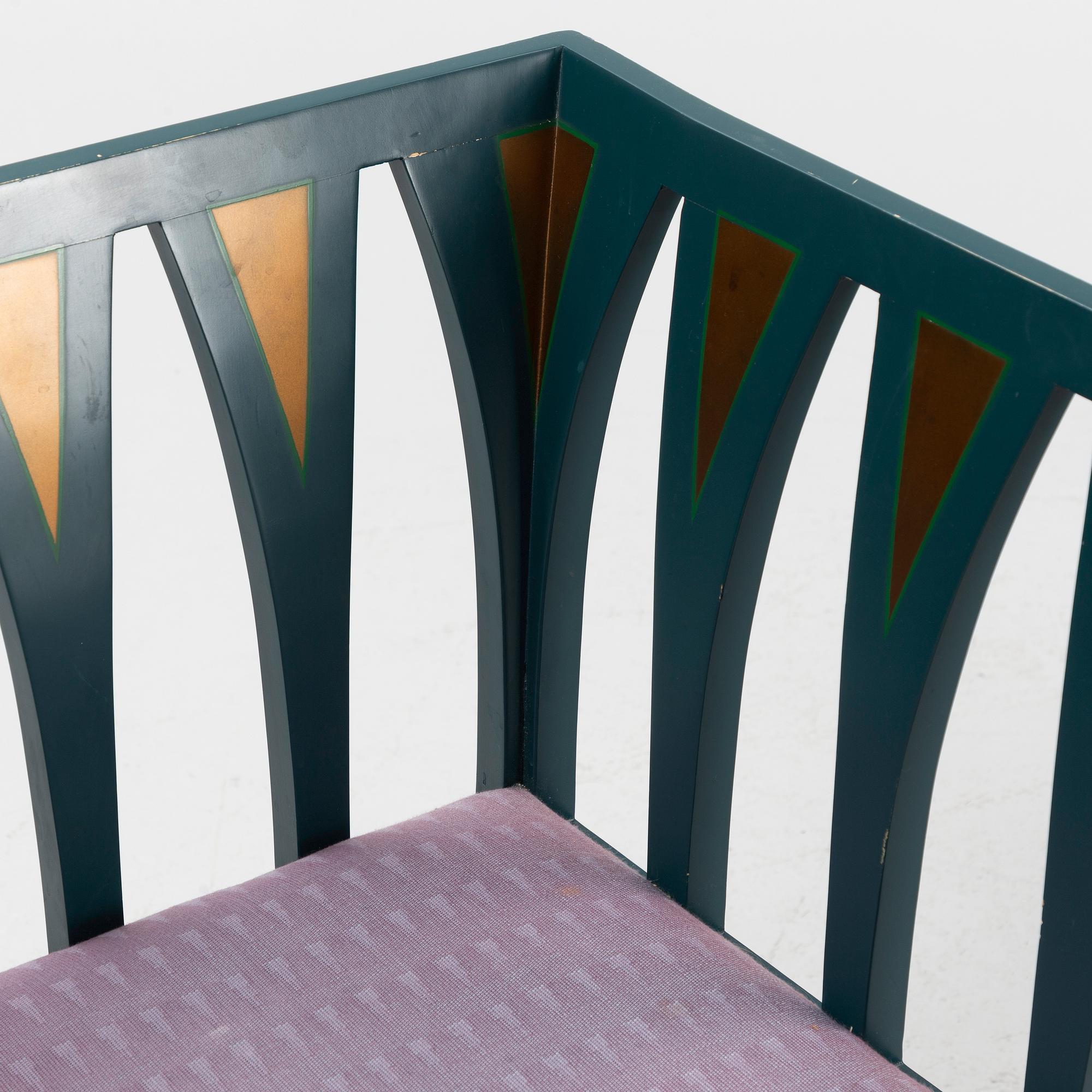 Eliel Saarinen, armchairs, a pair, "Blue Chair", Adelta, Finland 1983.
