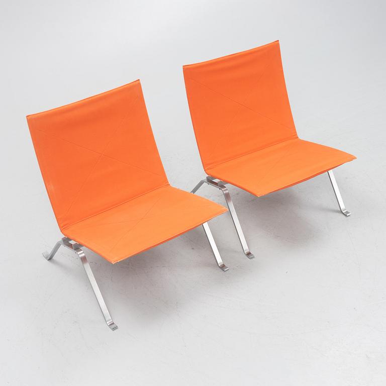 Poul Kjaerholm, a pair of 'PK-22' easy chairs, Fritz Hansen, Denmark, dated 1988.