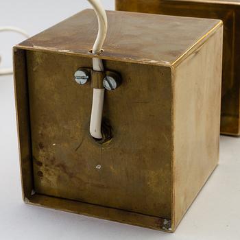 a pair of brass table lamps, second half of the 20th century.