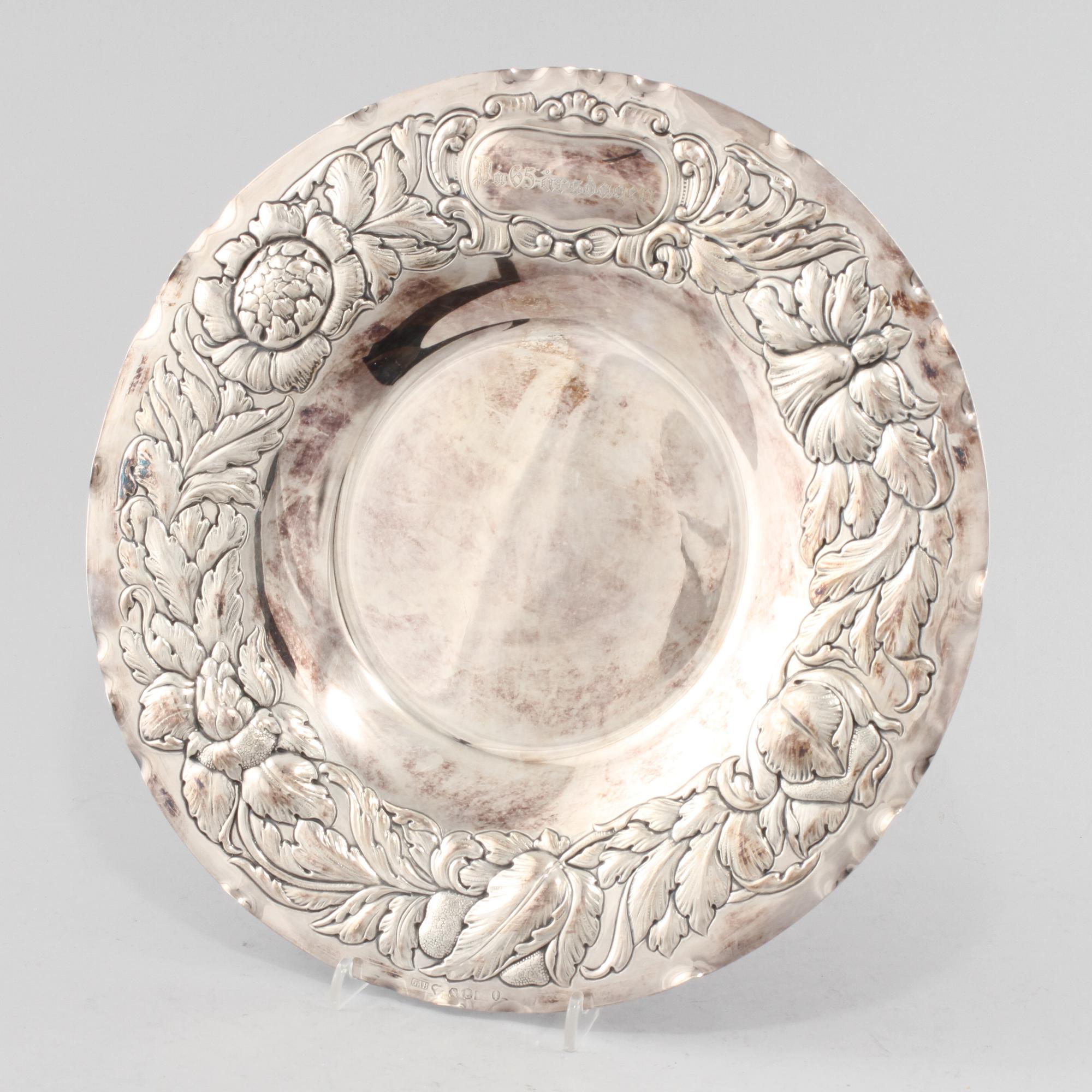 FAT, silver, barockstil, GAB, Stockholm, 1949. Vikt 430 g.