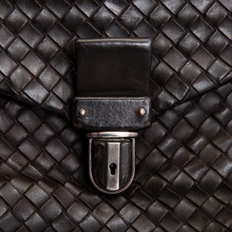 Bottega Veneta, a brown Intrecciato Leather Briefcase.