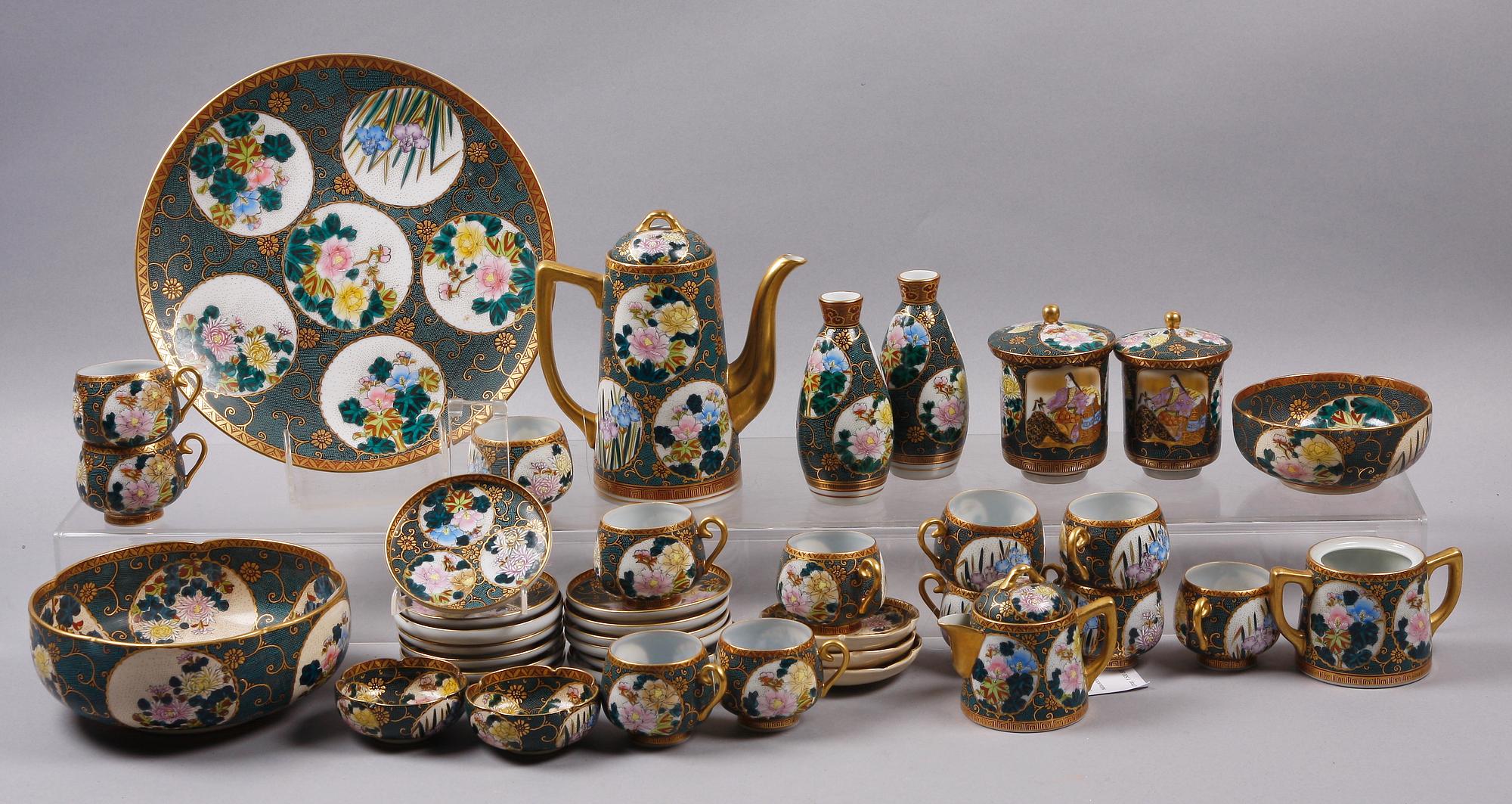 KAFFESERVIS, 27 delar, porslin, Japan, 1900-tal.