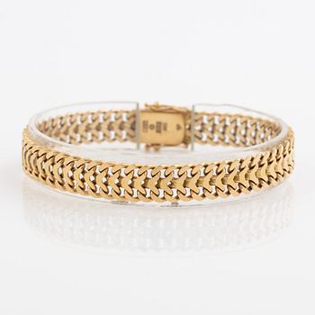 Arm bracelet, 18K gold, fishbone link.