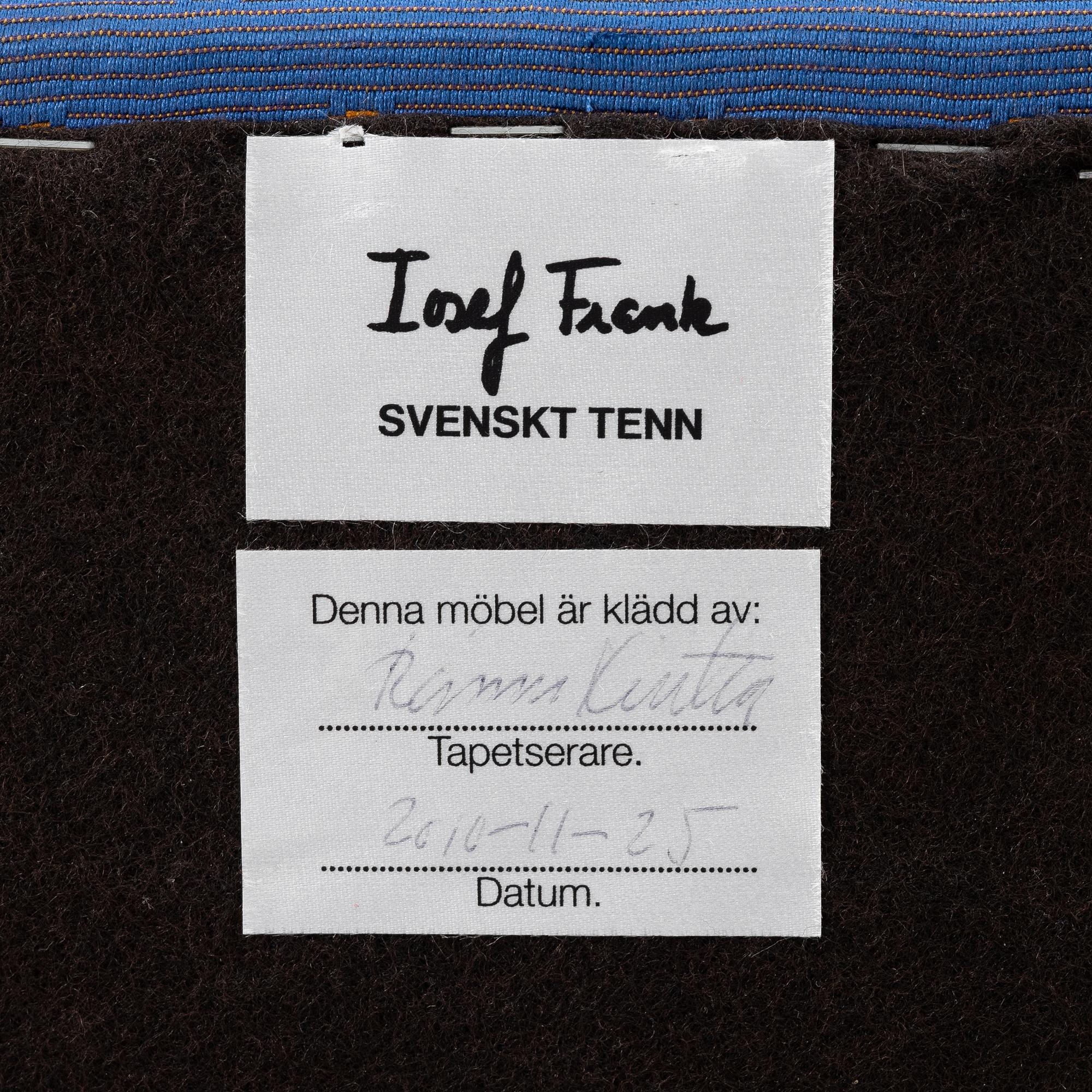 Josef Frank, A pair of armchairs model 568, Svenskt Tenn, 2011.