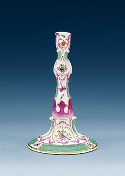 1233. A candlestick, 19th Century, with Meissen like mark.