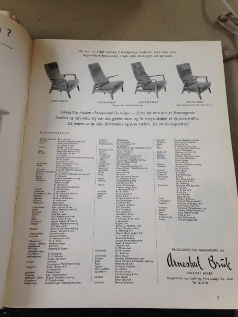 RASTAD & RELLING, fåtölj  "Rock 'n rest", Arnestad Bruk, Norge 1950-tal.