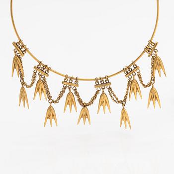 Heli Vuori, A bronze necklace "Tähkäkääty". Kalevala Koru, Helsinki 1948-1950s.