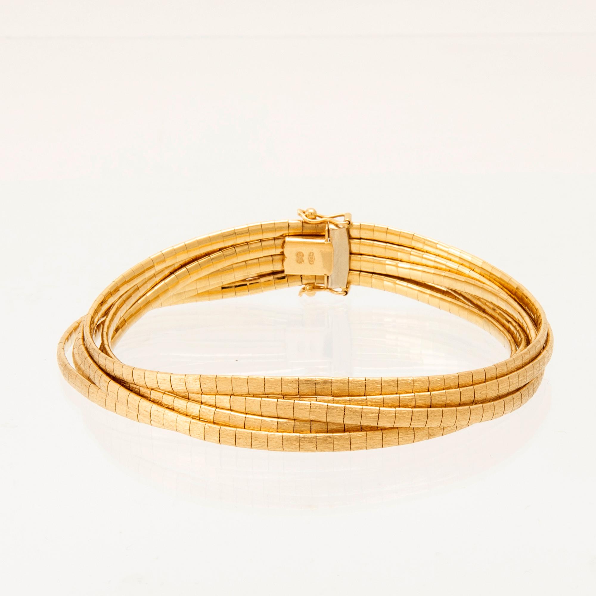 Armband flerradigt 18K guld, Unoaerre Italien.