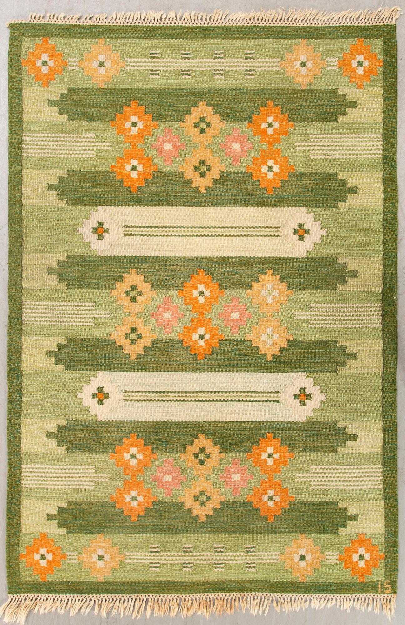 A Swedish flat weave carpet Frösö Ingegerd Silow 200x140 cm.
