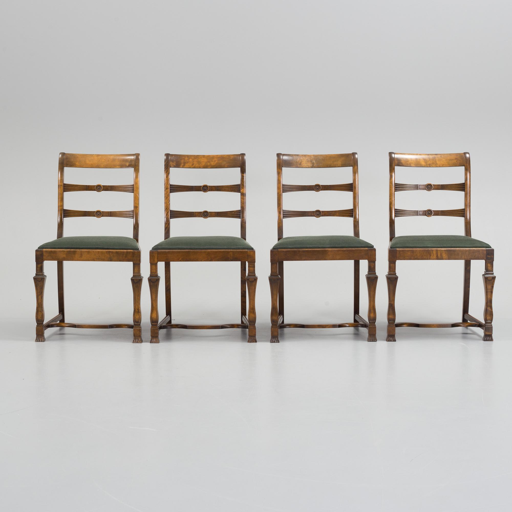A set of four chairs, Swedish grace, model Sture, AB Seffle möbelfabrik ...