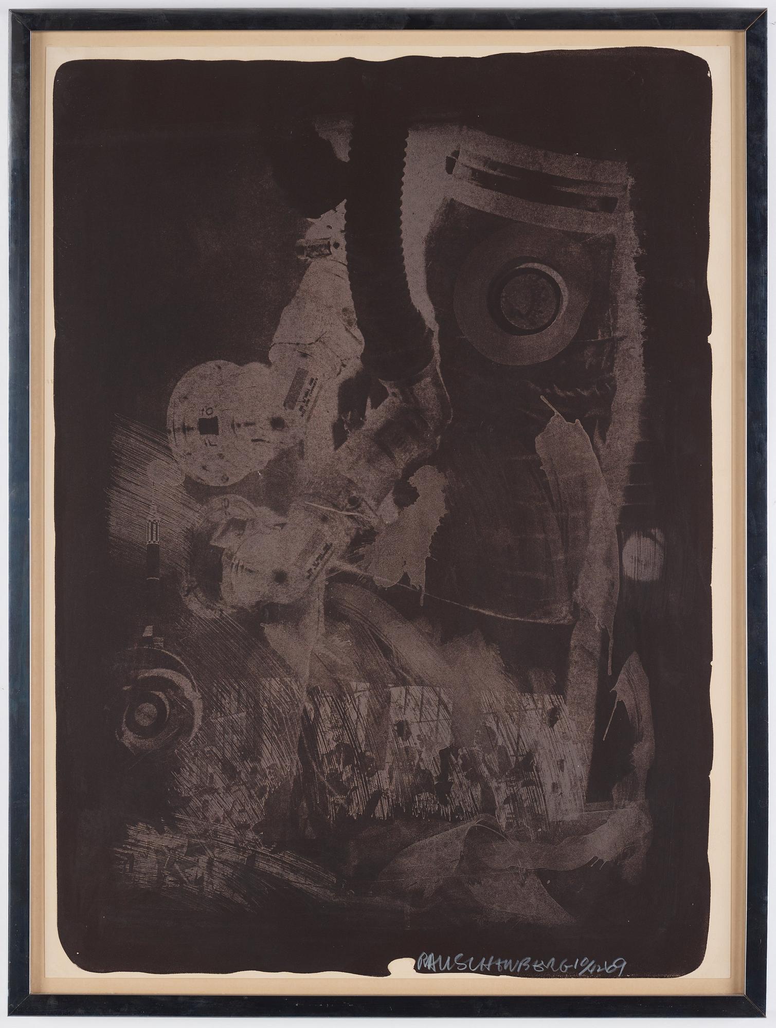 Robert Rauschenberg, litografi. Signerad och numrerad 10/42 med vit krita.