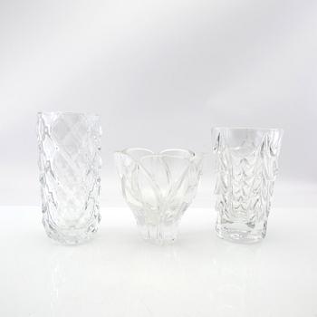 Berit Johansson, 3 vases signed Orrefors.