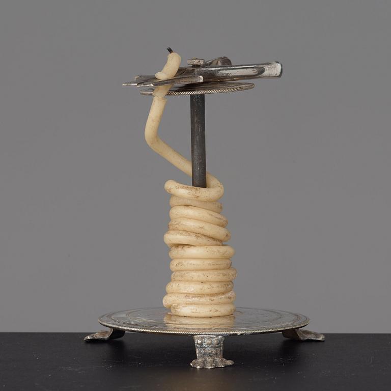 A late Gustavian circa 1800 candlestick.