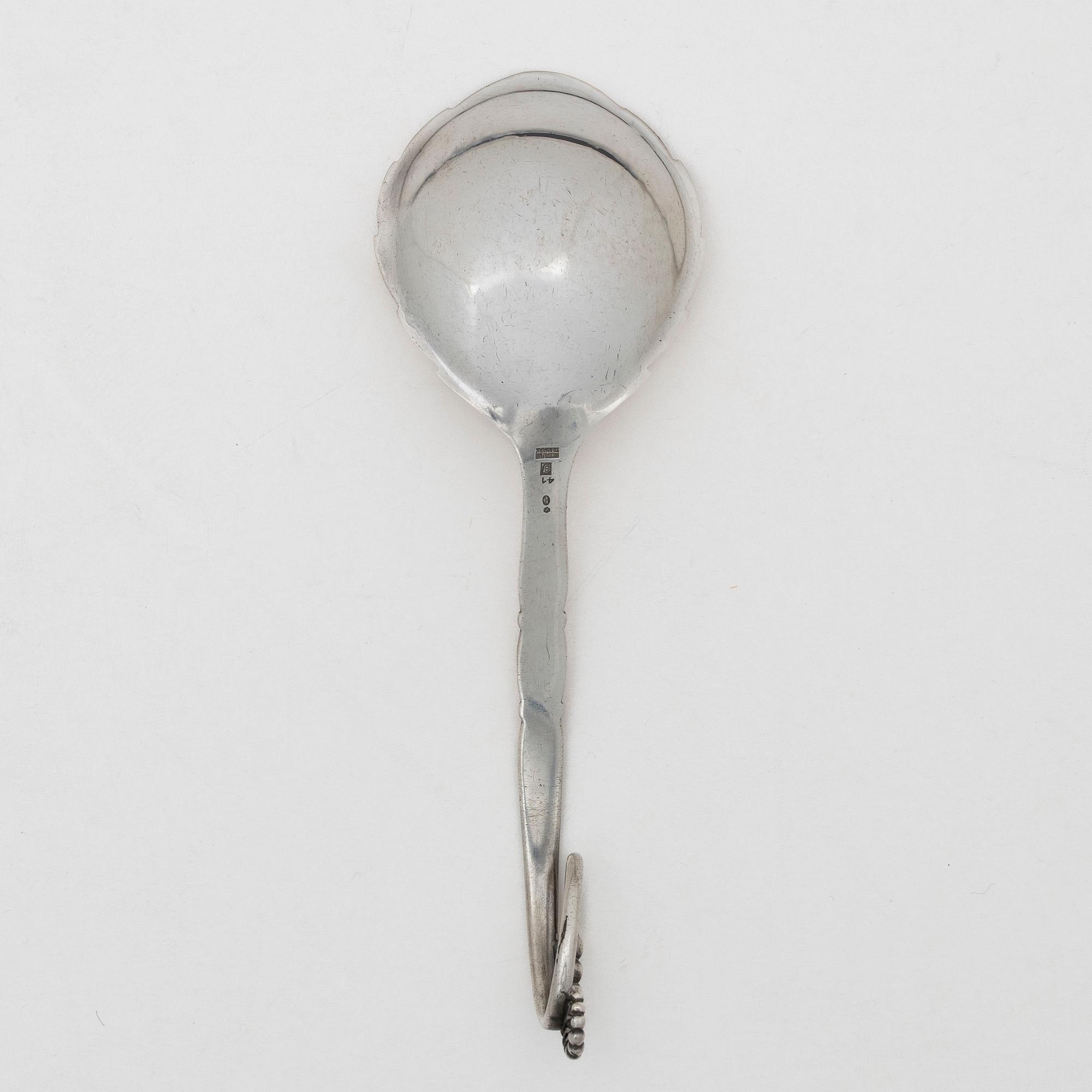 Georg Jensen, a sterling silver serving spoon, Denmark 1933-44.