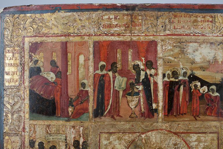 IKON, träpannå, Ryssland 1700-tal.