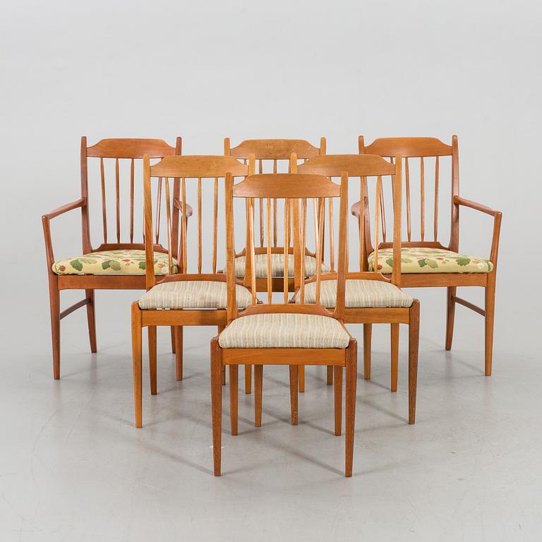 SIX CHAIRS BY CARL MALMSTEN. 20TH CENTURY.