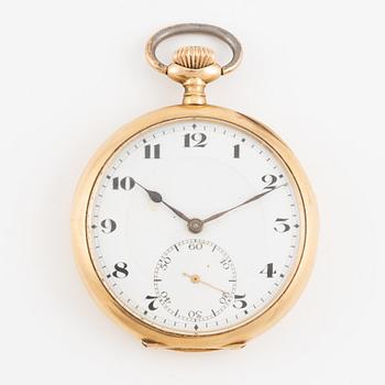 Pocket watch, 18K gold, 50.5 mm.